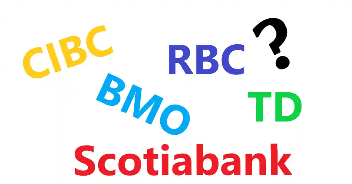 カナダ５大銀行の名前を一覧にした画像